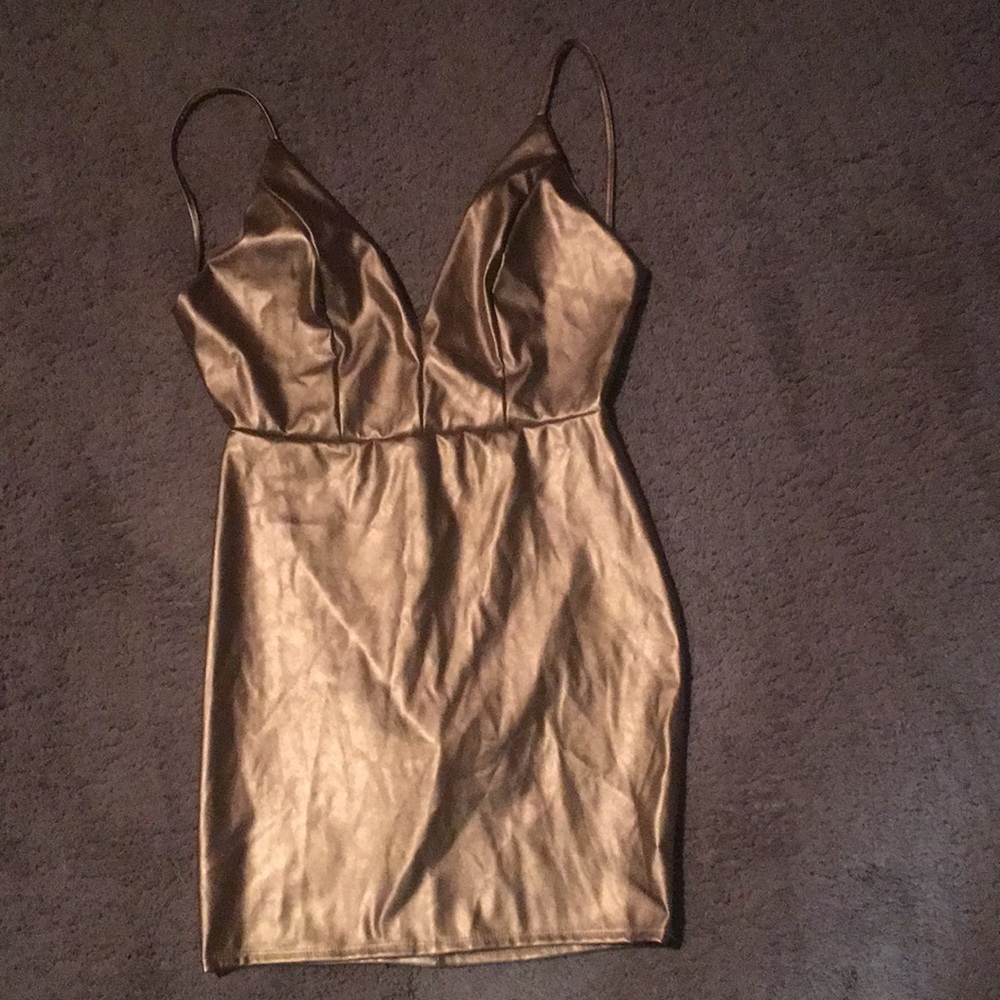 Super sexy fashion nova gold dress